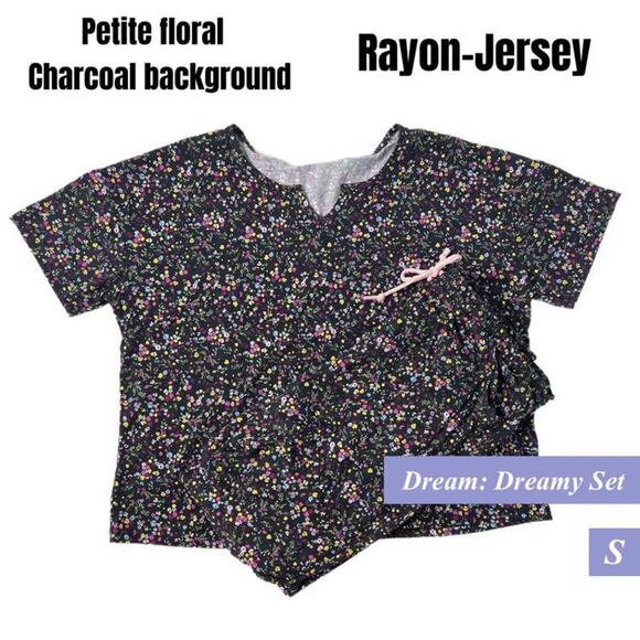 NWT LuLaRoe Dreamy Set Women’s Small Charcoal Floral Pajama Lounge Set - Picture 2 of 3